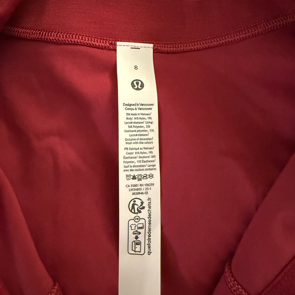NWT Lululemon Define Cropped Jacket Nulu Magenta Smoke Gold Size 8 - Picture 7 of 7